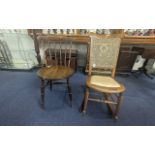 Antique Rocking Chair with weave back and upholstered seat, approx. 36'' high, together with a