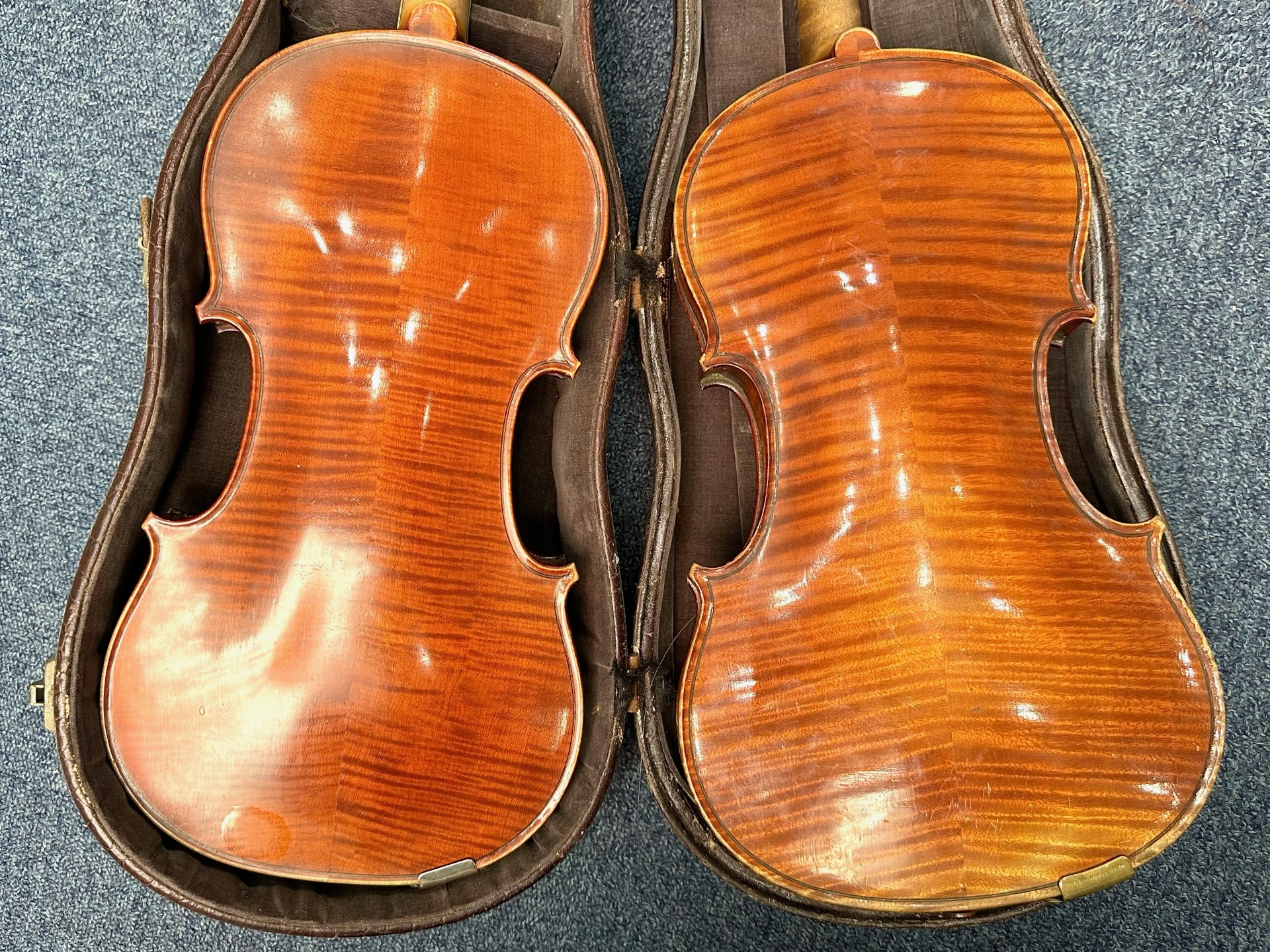 Two Vintage Violins, both in fitted cases, as found. - Image 4 of 6