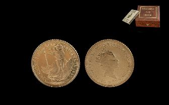 Royal Mint Elizabeth II Britannia Proof Struck - 1/10th Of An OZ Gold Coin. Purity 9999. Date