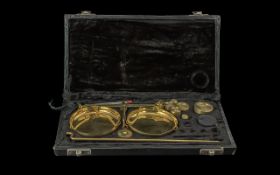 Soot Gold Scales & Weights Set, Comes with ( 8 ) Weights, With Original Box.