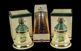 Three Bottles of Bells Old Scotch Whisky Decanters, full contents, 8 years old, in original boxes.