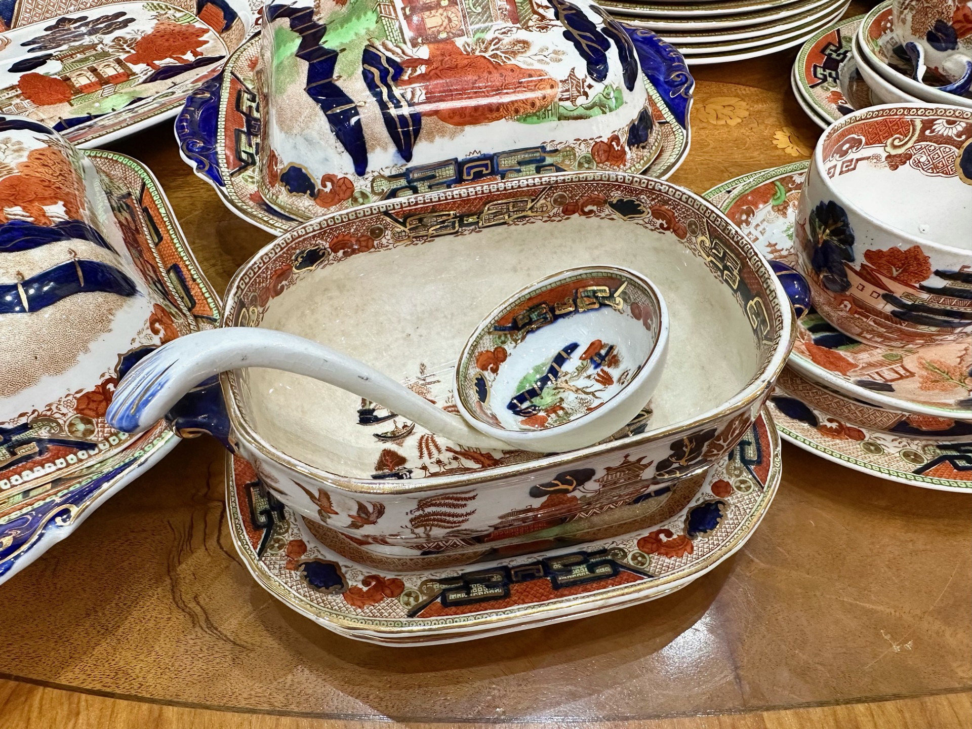 A Large Collection of Decorative Oriental Style Dinner Ware comprising of bowls, cups, side - Image 2 of 4