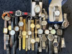 Collection of Ladies & Gentlemen's Wristwatches, leather and bracelet straps, various makes