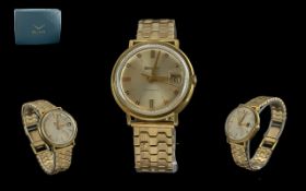 Bulova - gents pleasing gold plated automatic stylish wrist watch, with excellent dial and gold