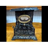 Small Novelty Cast Iron Stove, made by Wright & Butler, Birmingham. Height 11'', width 9.5''.