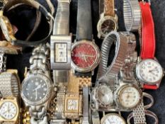 Collection of Ladies & Gentlemen's Wristwatches, leather and bracelet straps, various makes