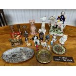 Box of Mixed Collectibles, including eight cat figures of various shapes and sizes, three novelty