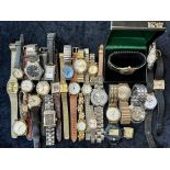 Collection of Ladies & Gentleman's Wristwatches, leather and bracelet straps, various makes and