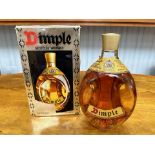 Bottle of 70% Proof Dimple Blended Scotch Whisky, boxed, by John Haig & Co. Ltd., Markinch,