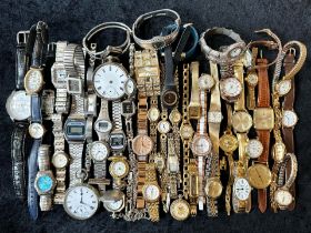 Collection of Ladies & Gentlemen's Wristwatches, leather and bracelet straps, various makes