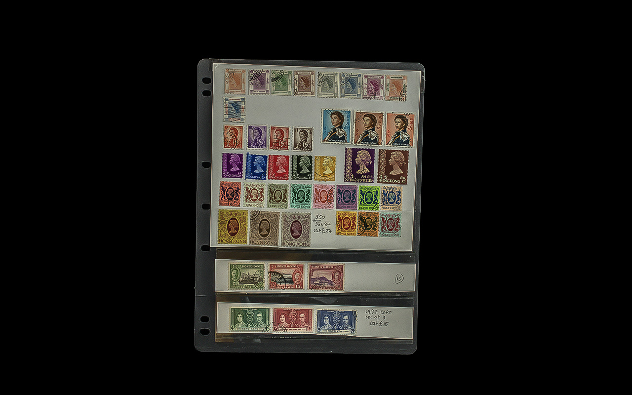Stamps Interest - Hong Kong Used Col'n From 1862 Upto 1988 On Sheets On Hagners For Presentation - Image 3 of 3