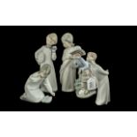 Two Lladro Figures, comprising No. 4523 young girl with slippers, and Lladro Girl in Nightshirt