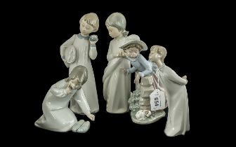 Two Lladro Figures, comprising No. 4523 young girl with slippers, and Lladro Girl in Nightshirt