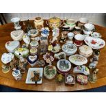 Box of Miscellaneous Pottery Items, including a quantity of assorted trinket boxes, small ornaments,