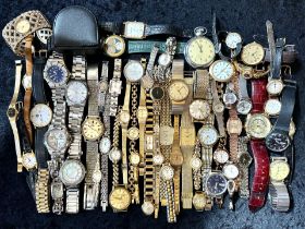 Collection of Ladies & Gentlemen's Wristwatches, leather and bracelet straps, various makes