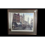 Tom Dodson Ltd Edition and Signed by the Artist Lithograph Print - Titled ' Fishergate ' Preston,
