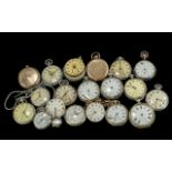 A Collection of Assorted Silver Tone Pocket Watches, all as found. Ideal for the collector.