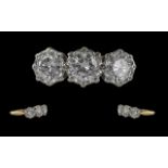 Ladies - Attractive 18ct Gold 3 Stone Diamond Set Ring. Full Hallmark to Interior of Shank. The
