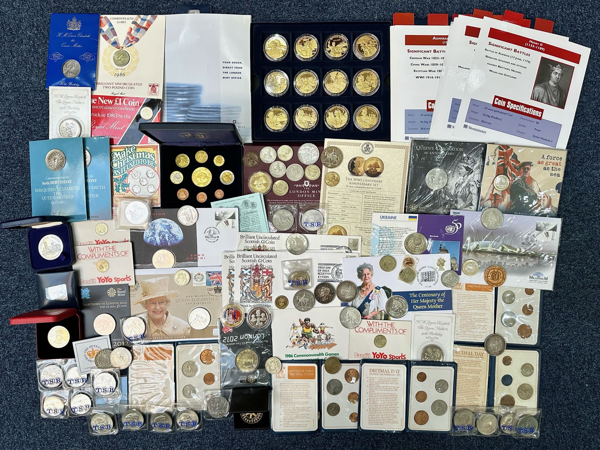 Large Collection of Coins. lots of royal mint and others.