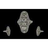 Edwardian Period 1901 - 1910 Superb 18ct White Gold Diamond Set Ring ( All Original ) Marked 18ct to