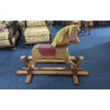 Early 20th Century Rocking Horse, naive construction, cradle rocker. Height 32'' x Length 48''.