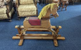 Early 20th Century Rocking Horse, naive construction, cradle rocker. Height 32'' x Length 48''.