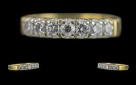 Ladies - Pleasing Quality 18ct Gold Diamond Set Ring. Full Hallmark to Interior of Shank. The Well