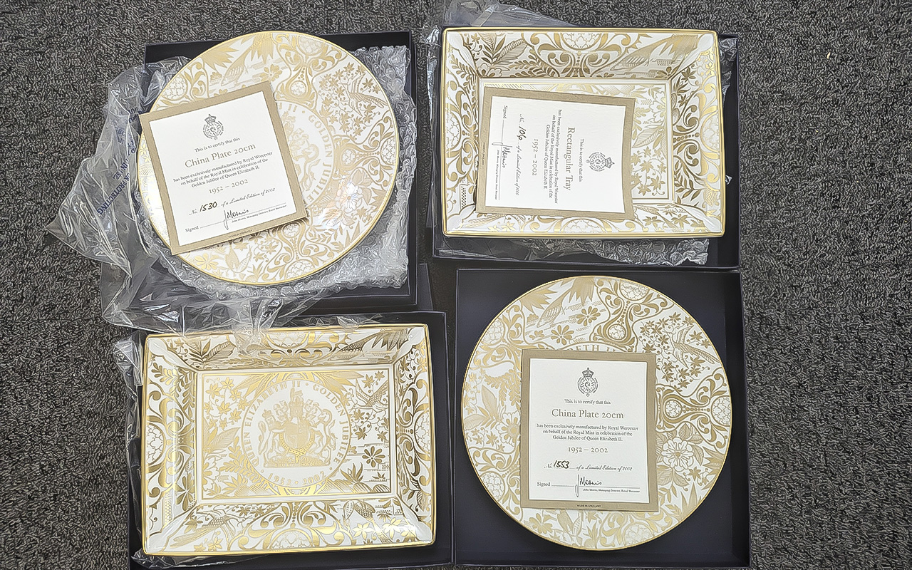 Collection of Limited Edition Royal Worcester Commemorative Trays / Plates, All are Boxed and Have