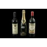 A Collection of Alcohol consisting of a Becker Reims Brut 1975 Bottle of Champagne, a bottle of