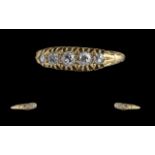 Edwardian period 18ct gold diamond set ring, gallery setting, full hallmark to interior of shank for