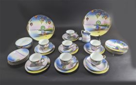 Noritake Tea Set, comprising seven cups, twelve saucers, twelve side plates, two bread and butter