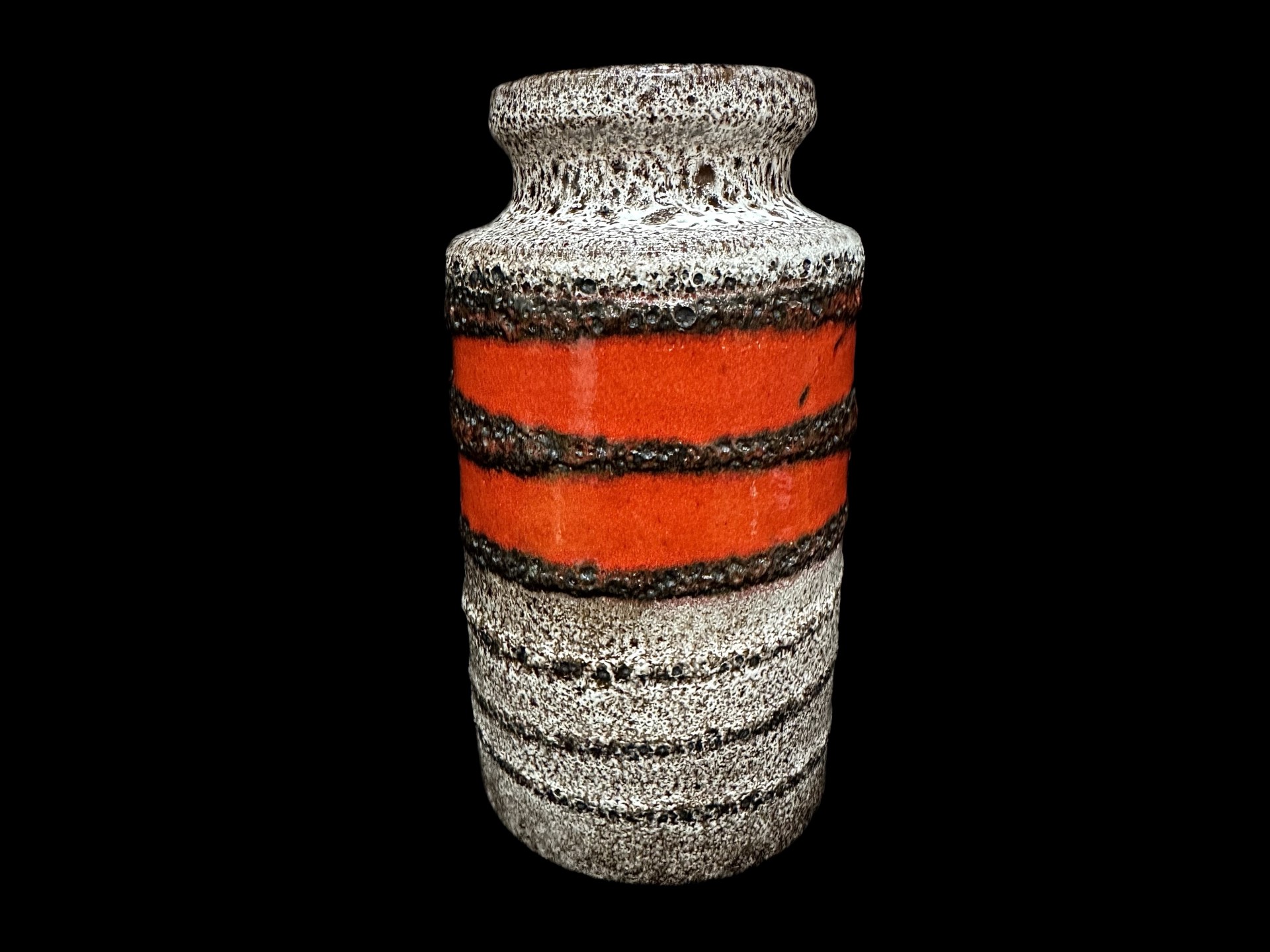 Scheurick 1970's West German Vase No. 203-18, measures 7.5'' high, in brown and cream with orange - Bild 2 aus 4