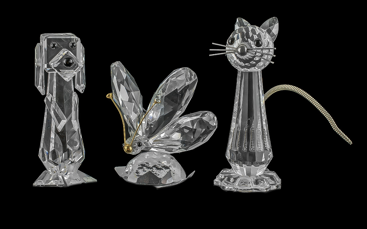 Three Swarovski Crystal Figures, two in