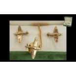 Gents pleasing quality 9ct gold pair of