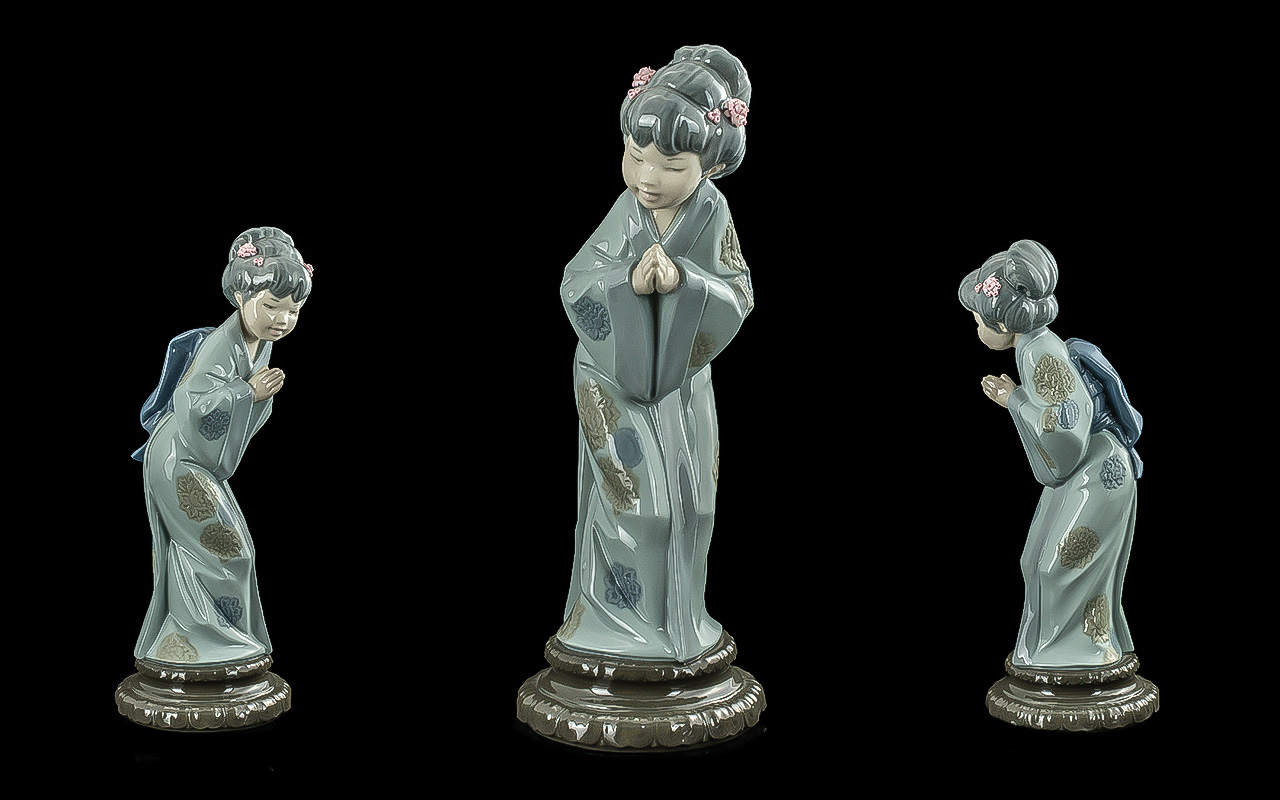 Lladro Hand Painted Porcelain Figure ' J