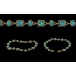 Ladies - pleasing 9ct gold opal set brac