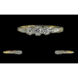 18ct Gold and Platinum 3 Stone Diamond S