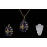 FA - Cadoro Signed 14ct Gold and Blue En