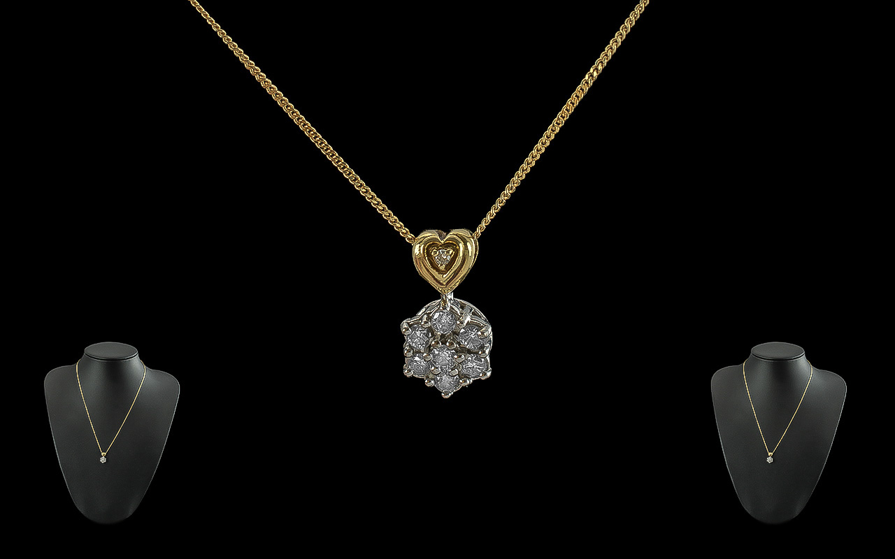 Ladies - Attractive 18ct Gold Diamond Se