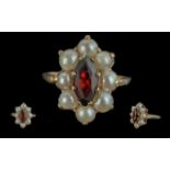 Ladies Pleasing 9ct Gold Garnet And Pear