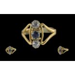 18ct gold - pleasing 3 stone diamond and