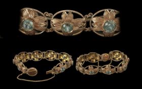 Ladies - Fine Quality 18ct Gold Blue Aqu