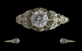 18ct and Platinum Diamond Set Ring, Mark