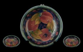 Moorcroft Small Footed Bowl, 'Blue Pomeg