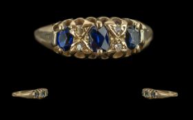 Antique Period 18ct Gold Sapphire and Di