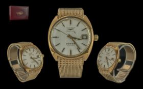 Longines - Gents Solid Admiral 9ct Gold Mechanical Automatic Integral Bracelet Wrist Watch, c.1960'