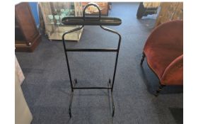 Four Pieces of Black Framed Furniture, to include a circular table, fold up table,