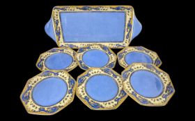Lovely Collection of ' Ming ' Plates and Matching Tray. Lovely Colours throughout, Stamped to Bases.