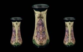 Moorcroft Modern Tubelined Vase ' Foxgloves ' Design. c.1995. Height 8.25 Inches - 20.75 cms.