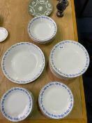 Blue & White China, including 15 dinner plates, five large bowls, large round platter and 25 side